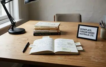 Stacked illustrated books and papers